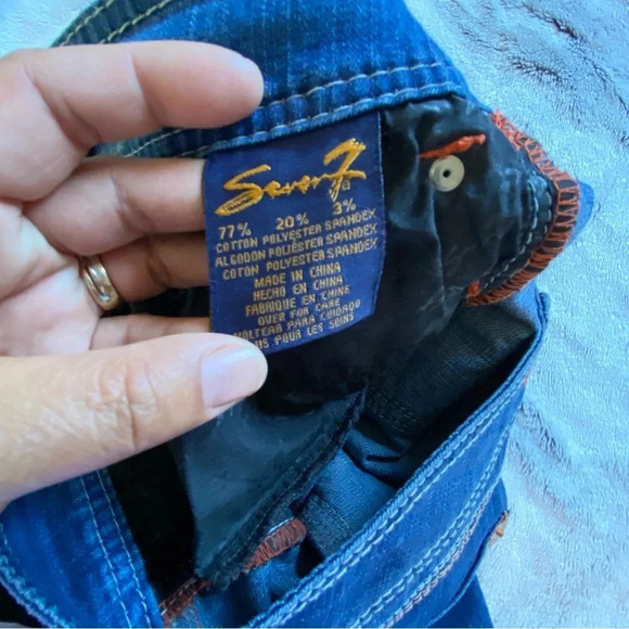 Seven7 Bootcut Women's Jeans‎ 10 Orange Embroidery Detail - Picture 5 of 15